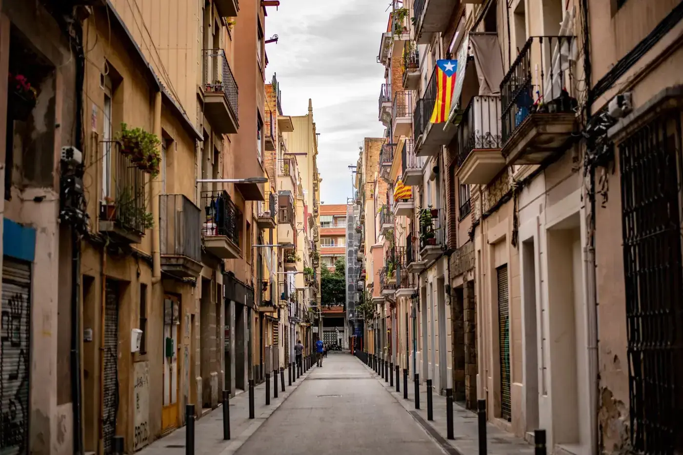 Explore the picturesque balconies and facades of Barcelona's Gothic Quarter.