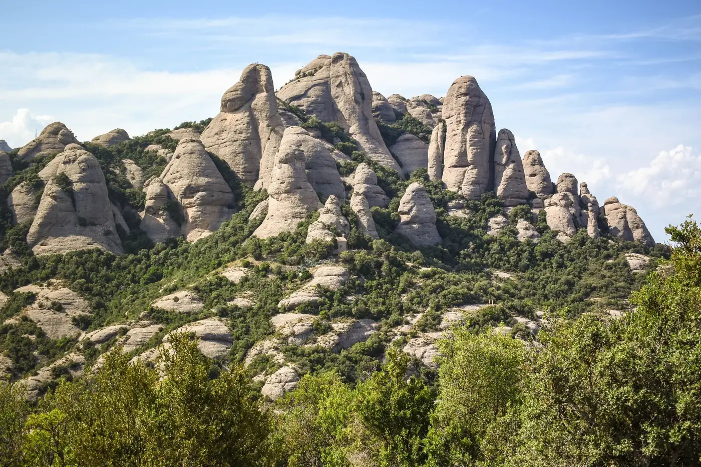 Explore the unique rock formations of Montserrat, a stunning natural landmark in Spain.
