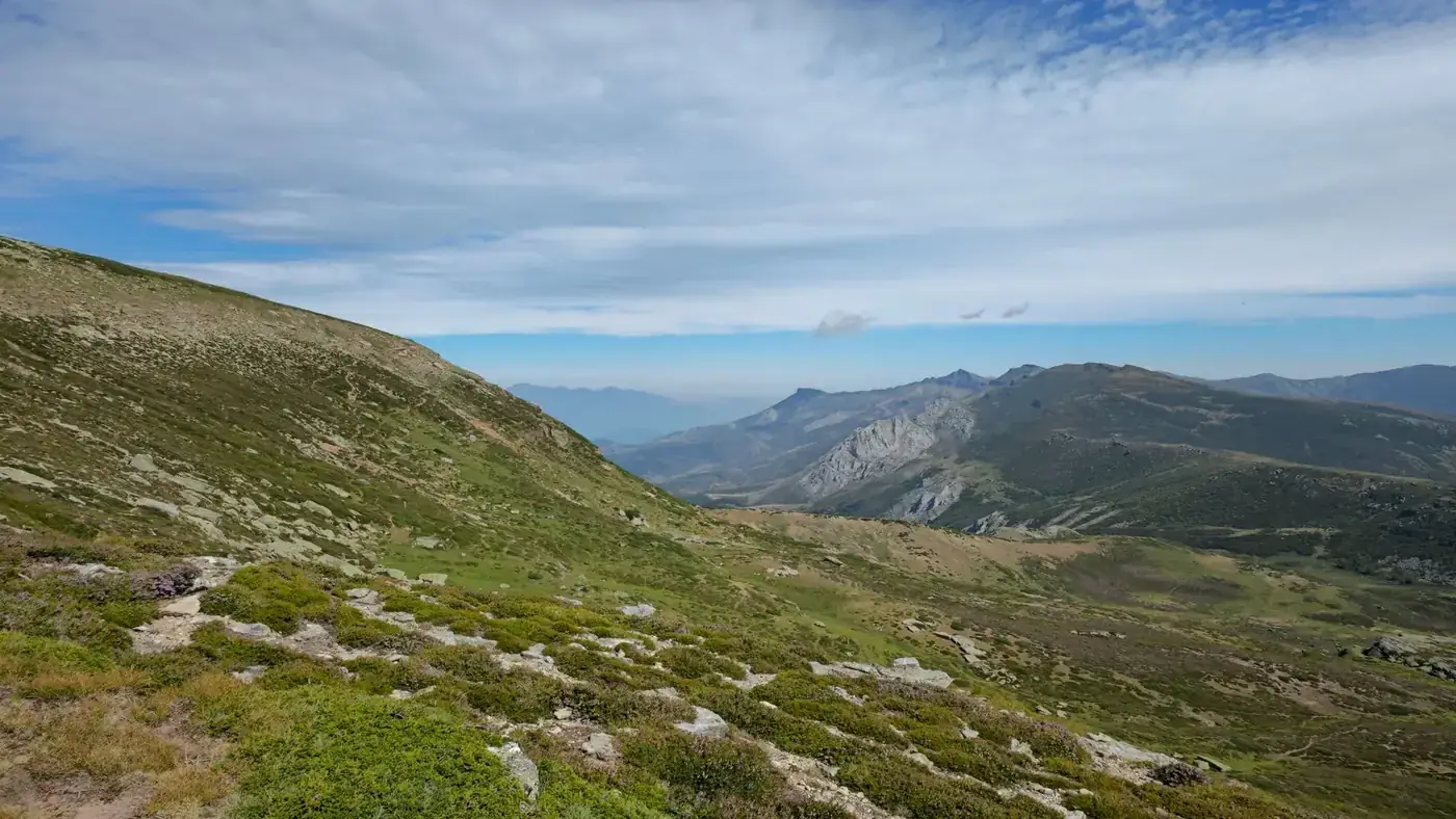Breathtaking view of the rugged mountains in Castilla y León, Spain, under a clear sky.