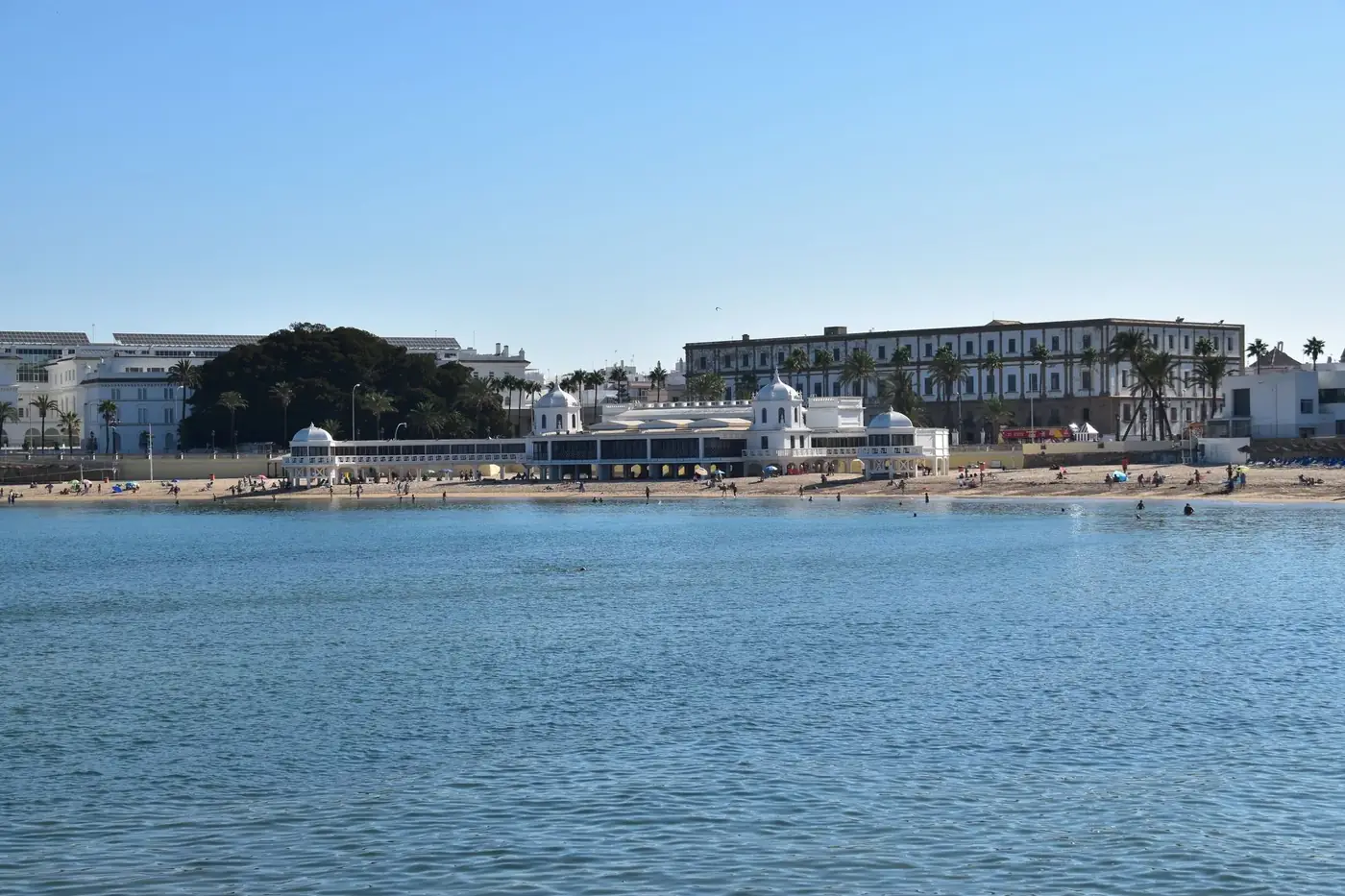 Scenic view of the beach and architecture in Cádiz, Spain, perfect for tourism.