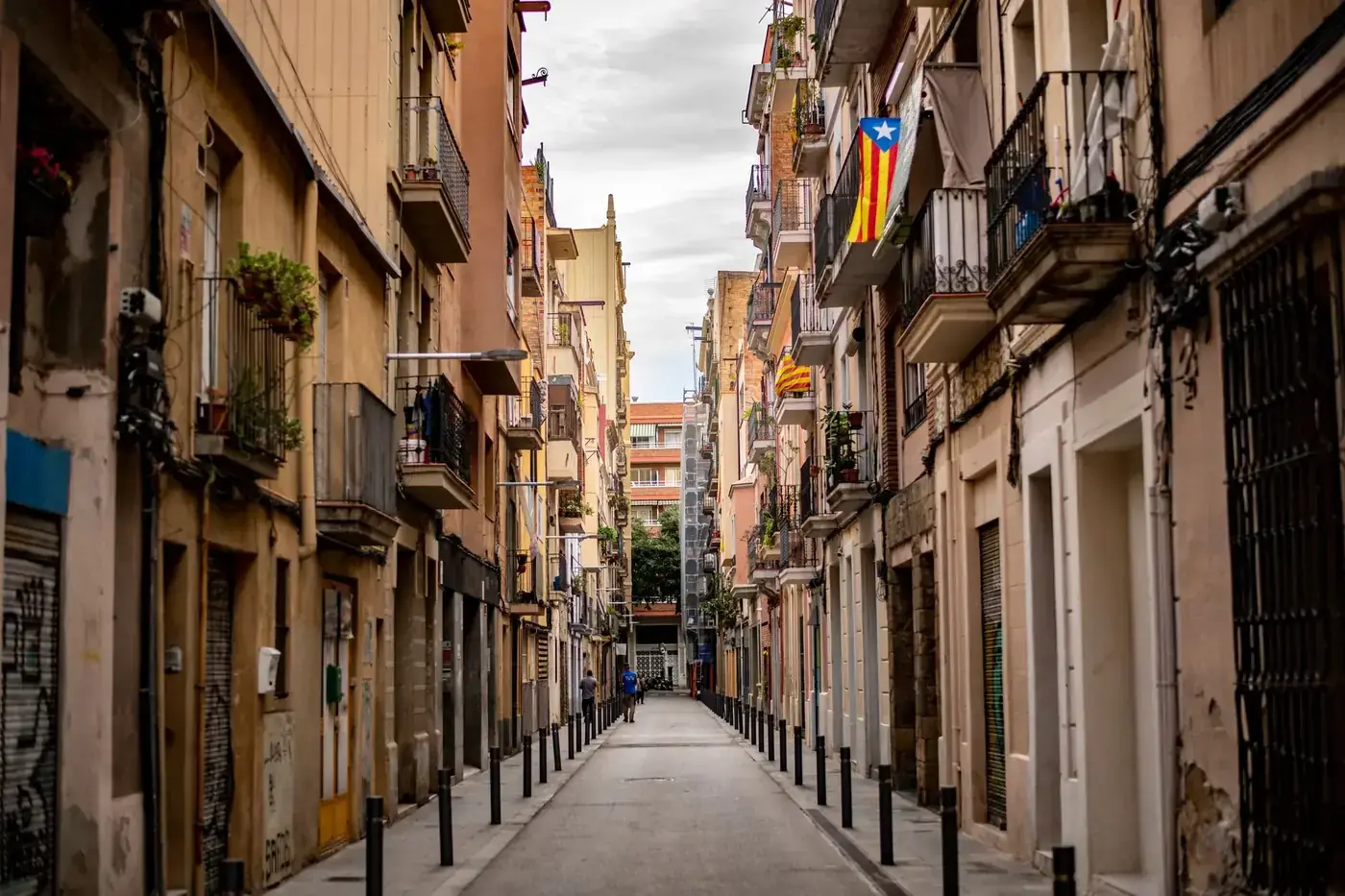 Explore the picturesque balconies and facades of Barcelona's Gothic Quarter.