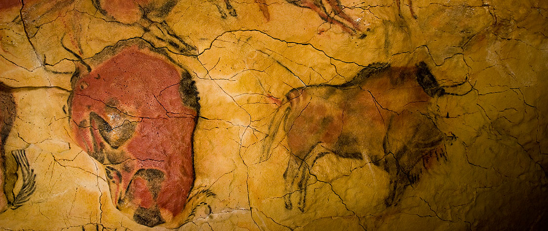 Reproductie van bizons in het Museum van Altamira, Santilla del Mar