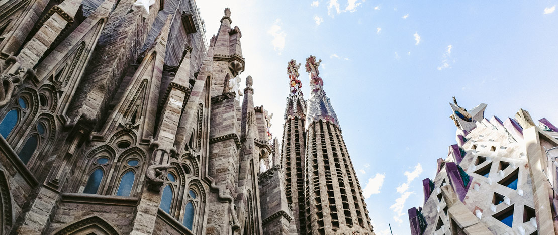 Detail van de torens van La Sagrada Familia