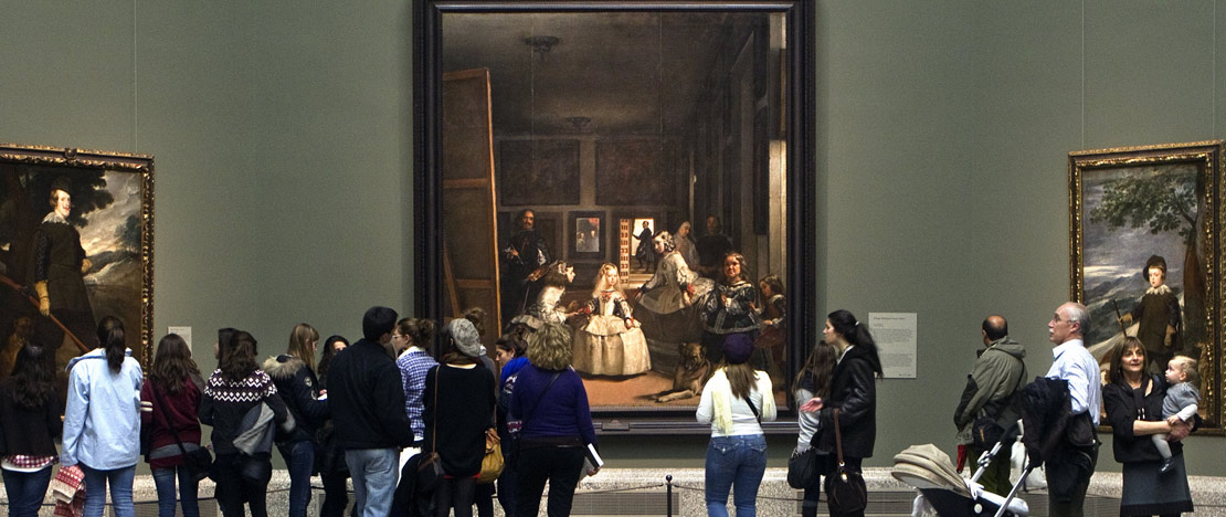 Velázquez-kamer met Las Meninas (de hofdames) aan de achterkant