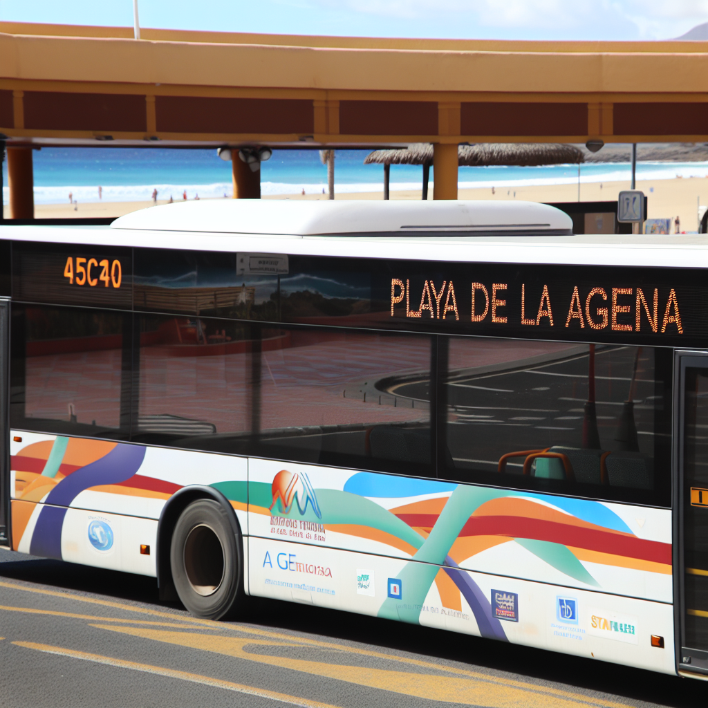 Bus met bestemming Playa de la Agencia.