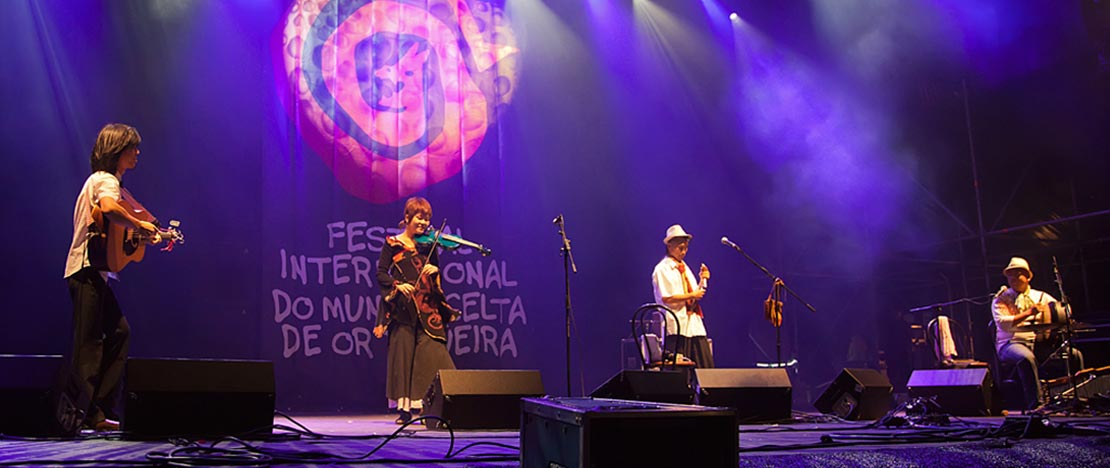 Internationaal Festival van de Keltische Wereld in Ortigueira.  Een Coruna