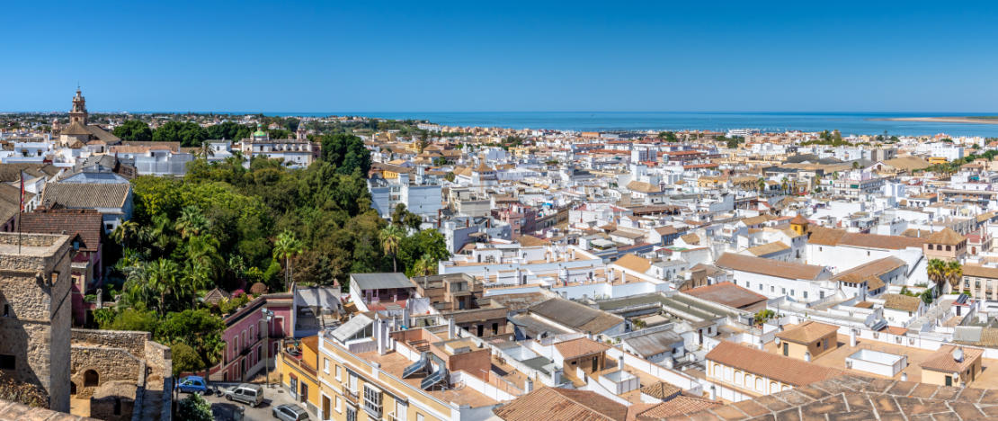 Luchtfoto van Sanlúcar de Barrameda, Andalusië