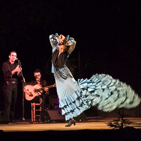   Flamencoshow tijdens de Noche Blanca del Flamenco (Flamencofestival de hele nacht) in Córdoba