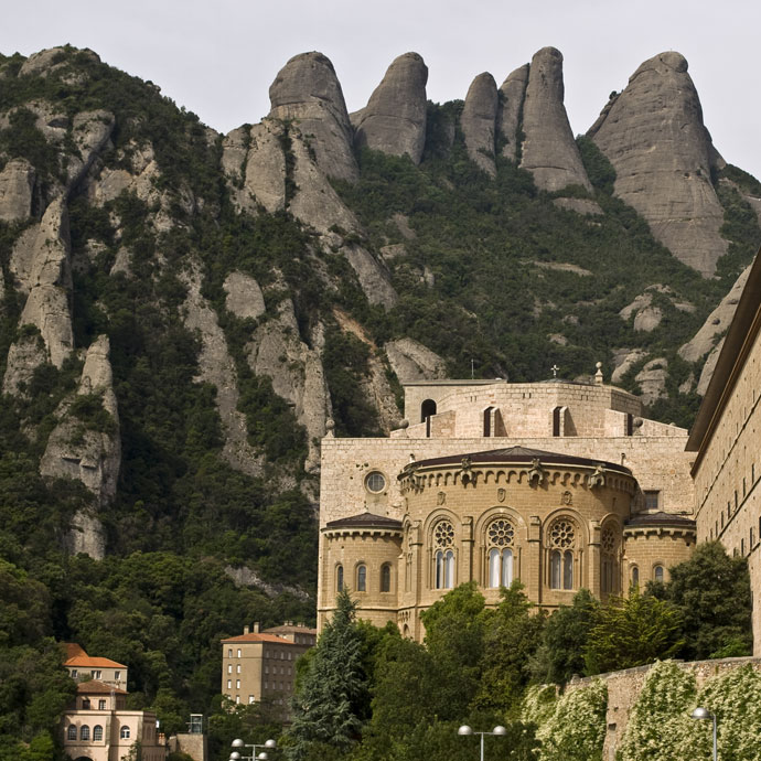 Uitzicht op het klooster van Montserrat
