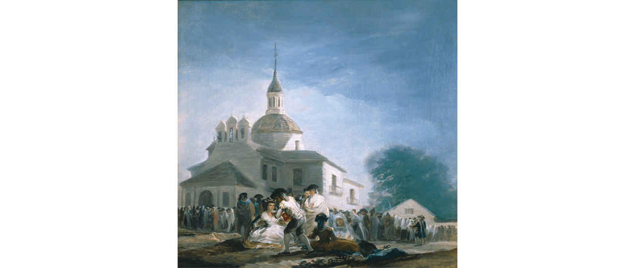 Het heiligdom van San Isidro op de dag van het feest.  Francisco de Goya.  Olieverf op doek, 41,8 x 43,8 cm, 1788                 