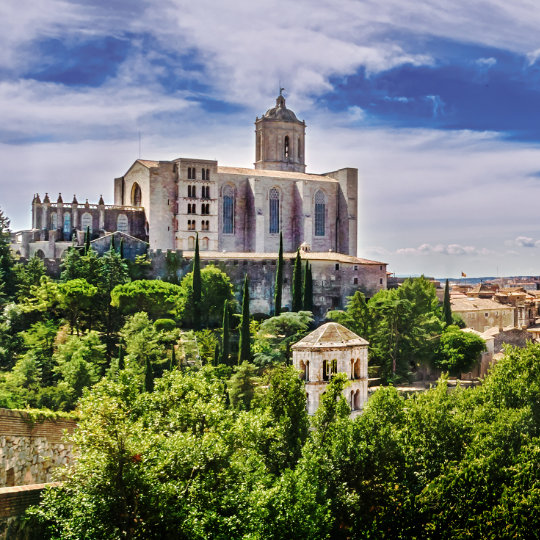 Uitzicht op de kathedraal en het Galligans-klooster, Catalonië