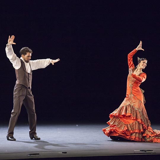 Flamencooptreden van het Spaanse Nationale Ballet op het 64e Muziek- en Dansfestival in Granada.